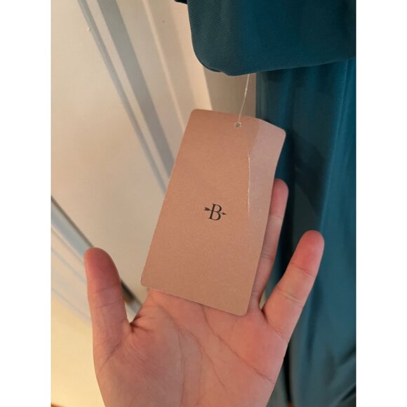 Anthropologie BHLDN Lena Flutter Sleeve Jersey Maxi‎ Gown Dress Teal Size 6 NWT - Picture 6 of 7